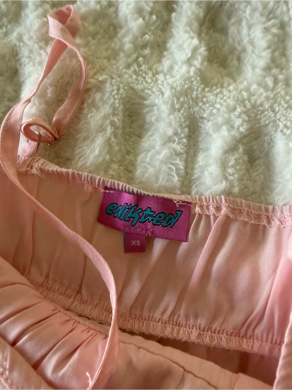 Edikted Pink Ruffle Button-Front Cami Top - Picture 2 of 2